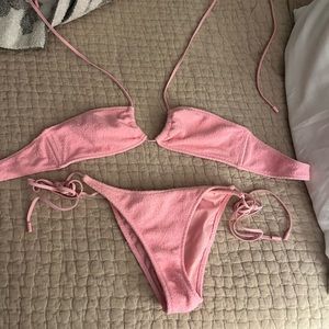 Triangl pink terry cloth swimsuit